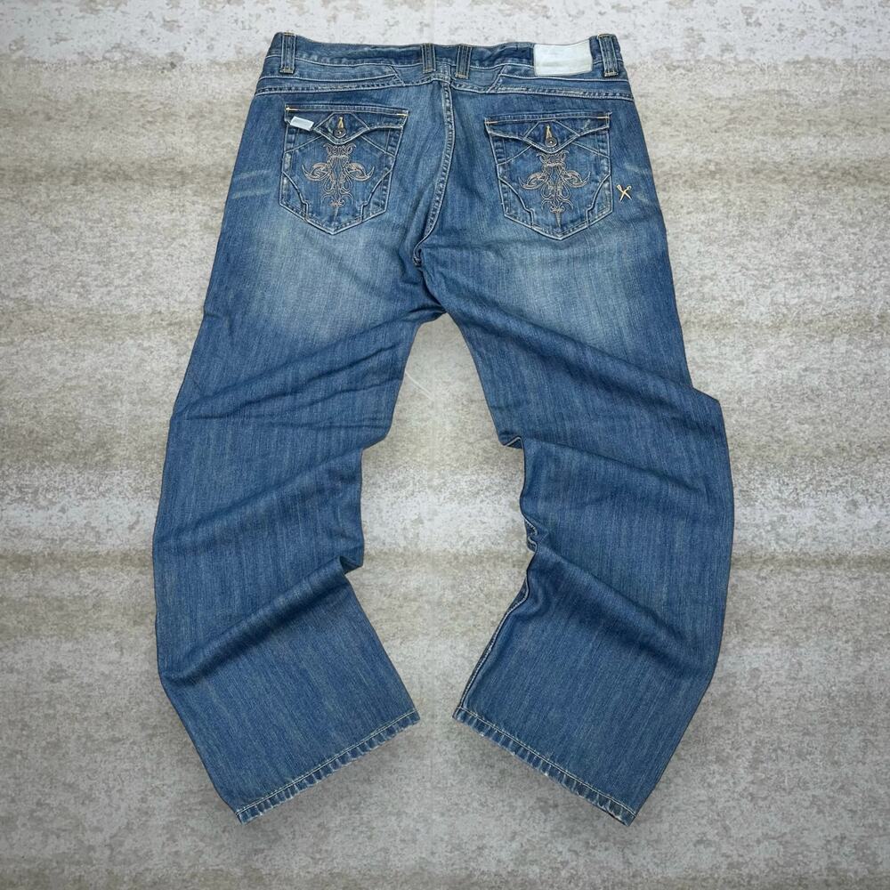 Vintage Y2K Ecko Skater Jeans 38x32 Baggy Wide Leg Dark Wash Denim Rap Style